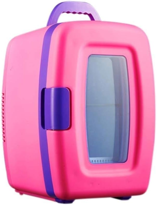 Outdoors Portable Thermoelectric Mini Fridge Cooler and Warmer – Compact 10 Liter AC/DC Food Drink Milk Skincare for Car Travel Dorm Camping Home Office Desk and Bedroom (Color : Pink) (Pink)