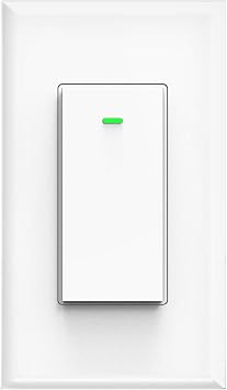 Smart Switch, WiFi Smart Light Switch Compatible with Amazon Alexa and Google Home, Neutral Wire Needed, with Remote Control, Timing Schedule, No hub Required MK36 1Pack