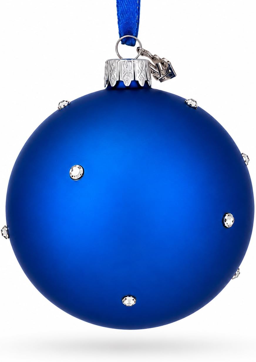 Star of David Jewish Glass Ball Ornament 3.25 Inches
