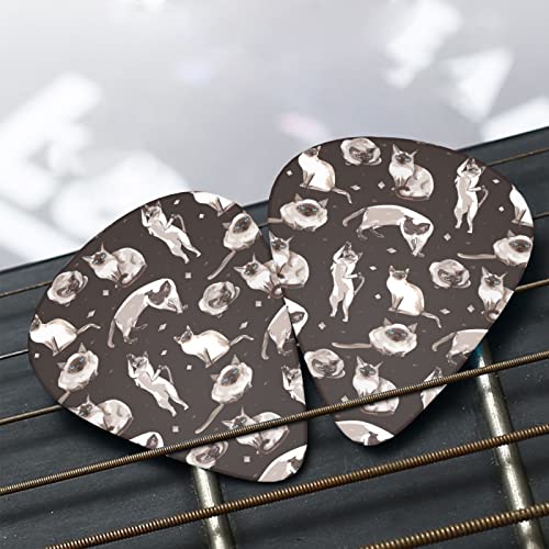 Lot de 12 médiators en forme de chat siamois marron dans différentes positions pour guitare basse électrique acoustique - Les Beatles, Paul McCartney, John Lennon, RIngo Starr, George Harrison Lot de 12 médiators en forme de chat siamois marron dans différentes positions pour guitare basse électrique acoustique – Image 8