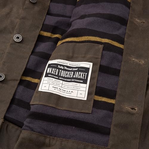 Huckberry Flint & Tinder Women's Flannel-Lined Waxed Trucker Jacket, Canvas Jackets for Women3