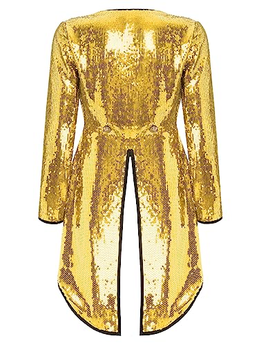 Women's Shiny Sequins Steampunk Tail Coat Ringmaster Circus Show Blazer Jacket Outfits4
