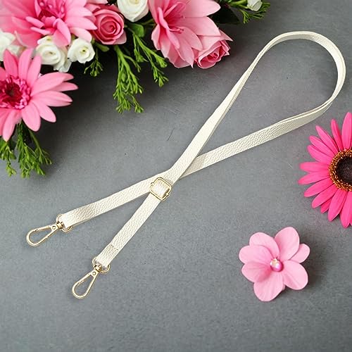 Bag Shoulder Strap Purse Strap for Handbag Fashion Lightweight,PU Leather, Replacement Cross Body Strap for Purse Making Clutches Small Bags, off white3