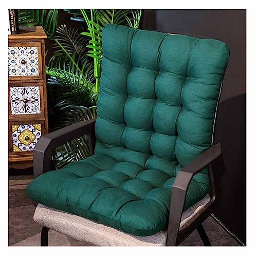 SHTGOI Cojín para silla mecedora para silla de jardín, antideslizante, con cintas, grueso, algodón, para casa, oficina, silla de jardín, 45 x 85 cm, verde oscuro