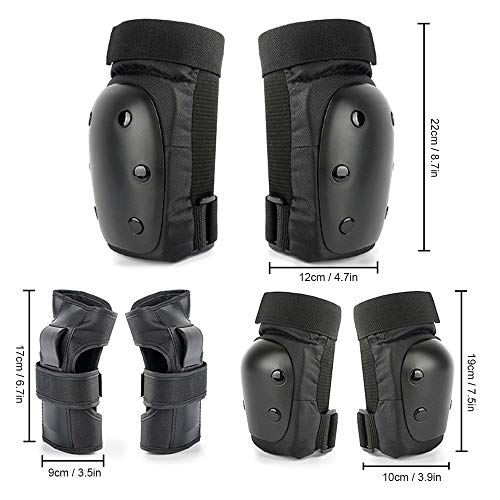 Conjunto de equipamento de proteção, Andoer Conjunto de equipamentos de proteção 6 peças joelheiras