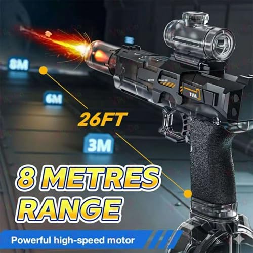 Image of VikriDA Automatic Electric Water Gun with Light-Up Silencer Free Extra Rechargeable Battery Continuous Firing Water Blaster for Kids Beach, Pool & Outdoor Summer Toy