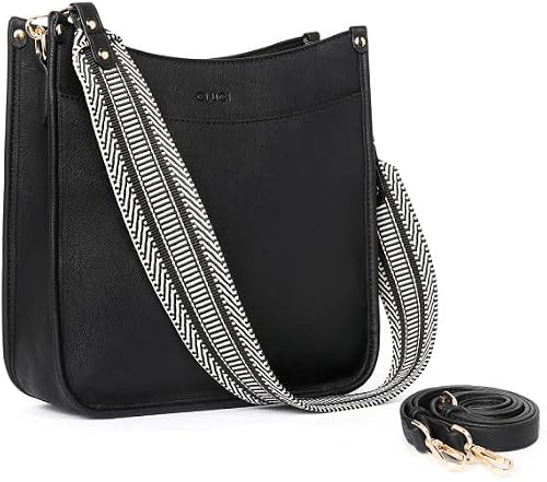 CLUCI Vegan Leather Women's Crossbody Handbags Fashion Hobo Shoulder Bag Purse For Ladies with Two Strap Black