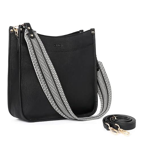 Cluci Vegan Leather Women's Crossbody Handbags Fashion Hobo Shoulder Bag Purse For Ladies With Two Strap Black #TOP29