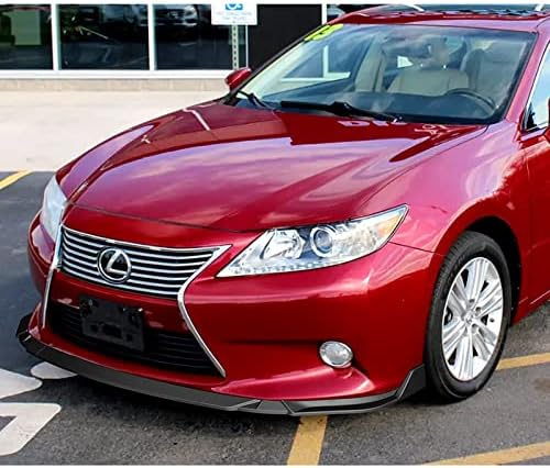 3PCS Front Bumper Lip Kit fit for compatible with 2013-2015 Lexus ES350 / ES300h, STP-Style Splitter Trim Protection Spoiler, Air-Dam-Chin-Diffuser (Unpainted Matt Black)