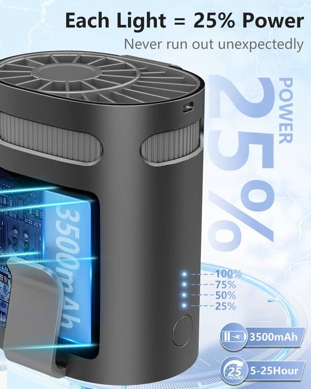 Image of Portable Waist Fan Rechargeable Quiet-Small Light Weight Personal Fans Battery Operated Ac,Cool Clip Fan Under Shirt Clothes Waistband Belt Buckle Pant Pocket for Construction Worker Blue Collar Men