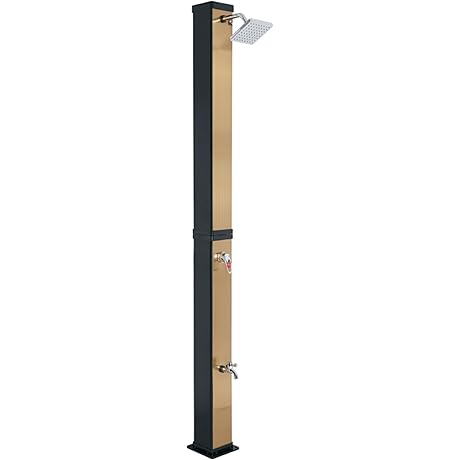 GAME 85001-BB: Luxury Solar Outdoor Shower in Brushed Gold and Black