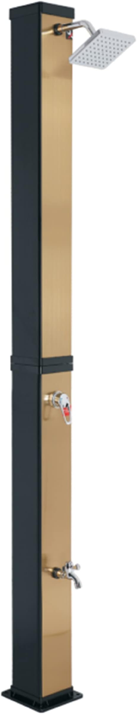 GAME 85001-BB Luxury Solar Outdoor Shower, Brushed Gold and Black