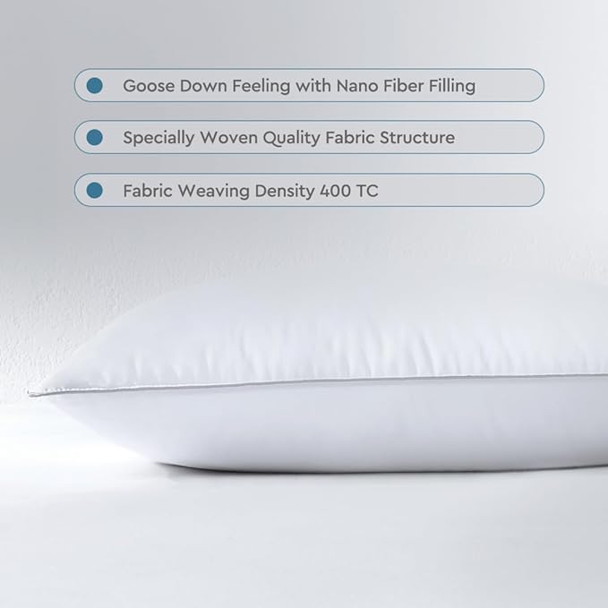 Almohada Fibra Nano Gel Tamaño King Suave y Lavable miniatura 5