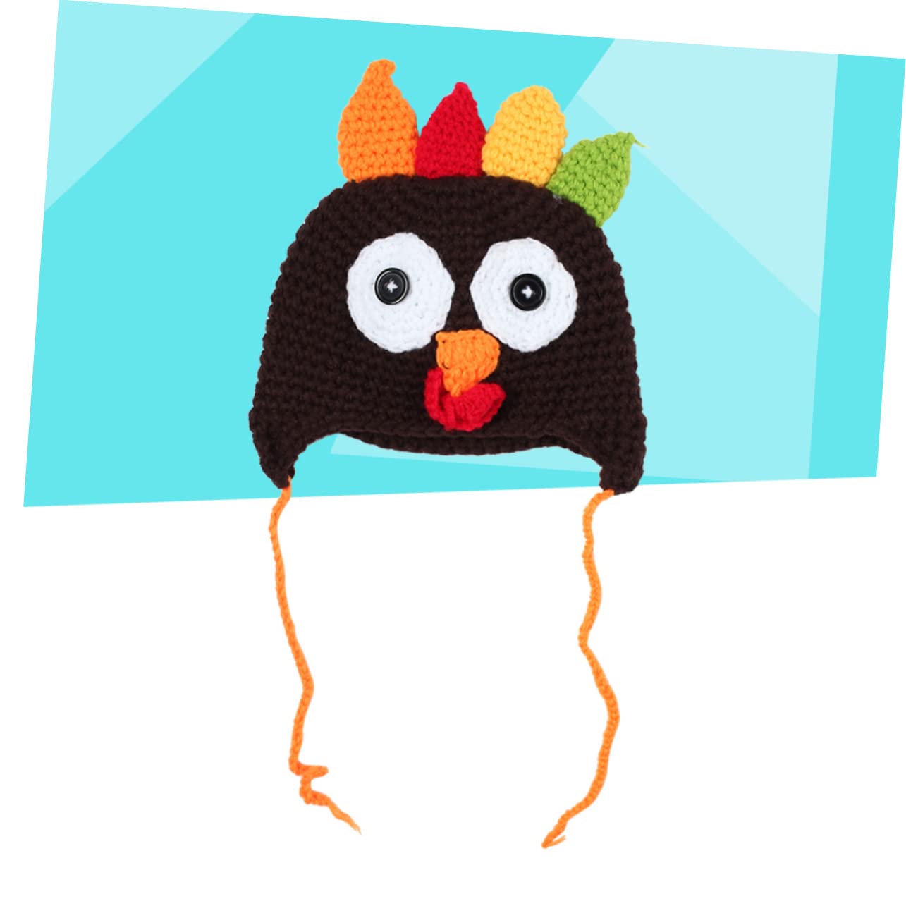 SHERCHPRY Cute Kids Turkey Hat Turkey Hats for Kids Handmade Knit Cap Autumn Hat Size s Coffee