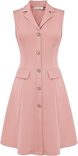 GRACE KARIN Women's Sleeveless Button Down Work Professional Dresses