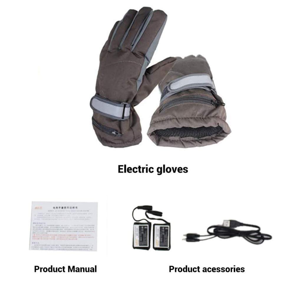 SBTXHJWCGLD Guantes térmicos eléctricos Guantes térmicos cálidos de Invierno Guantes Impermeables con batería Recargable para Senderismo Carreras de Motos Montar para Montar Ciclismo Pesca Esq