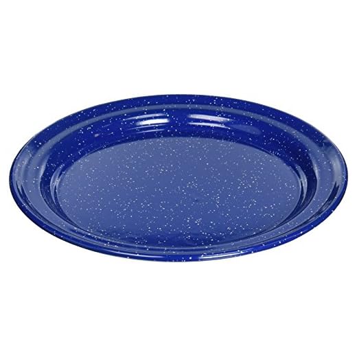 GSI Outdoors 10 Inch Enamelware Plate for Camp, Cabin and Farmhouse Kitchen - Blue (11526)