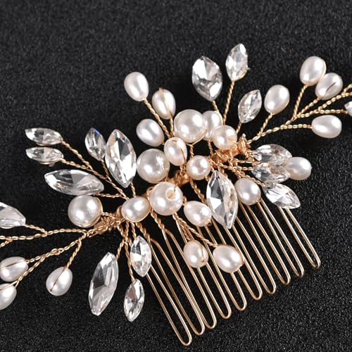 Pente lateral de cabelo de casamento, pérola, noiva, strass, acessórios de cabelo para noivas, joias