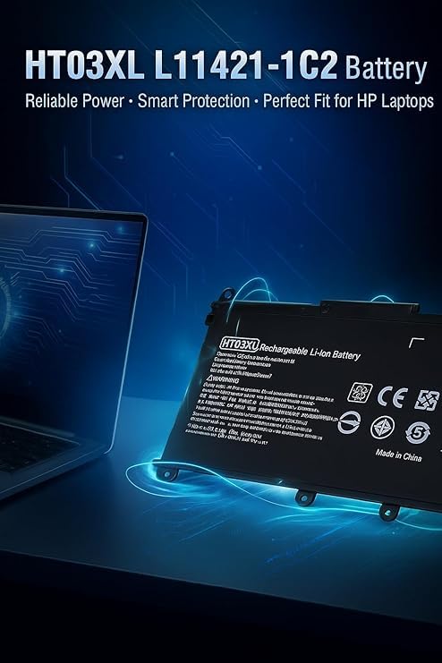 Image of HT03XL Rechargeable Li-ion Battery 11.55V 3630mAh / 41.9Wh - Compatible Replacement for HP Pavilion L11119-855