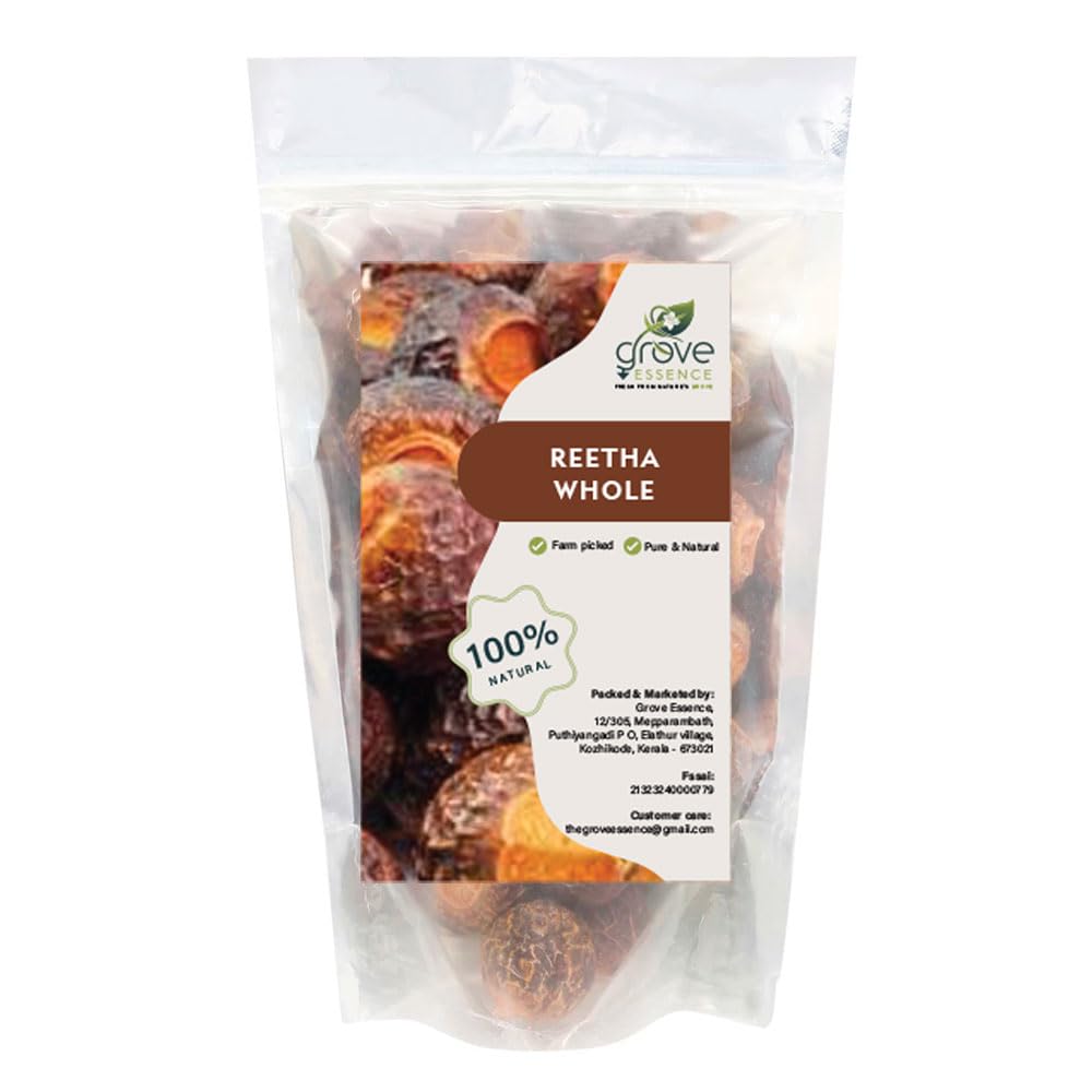 GROVE ESSENCE Reetha Whole 200g | Raw Reetha | Dried Soapnuts | Aritha Raw Form | 100% Natural Organic Dried Raw Reetha Pure form - 200g-image-7
