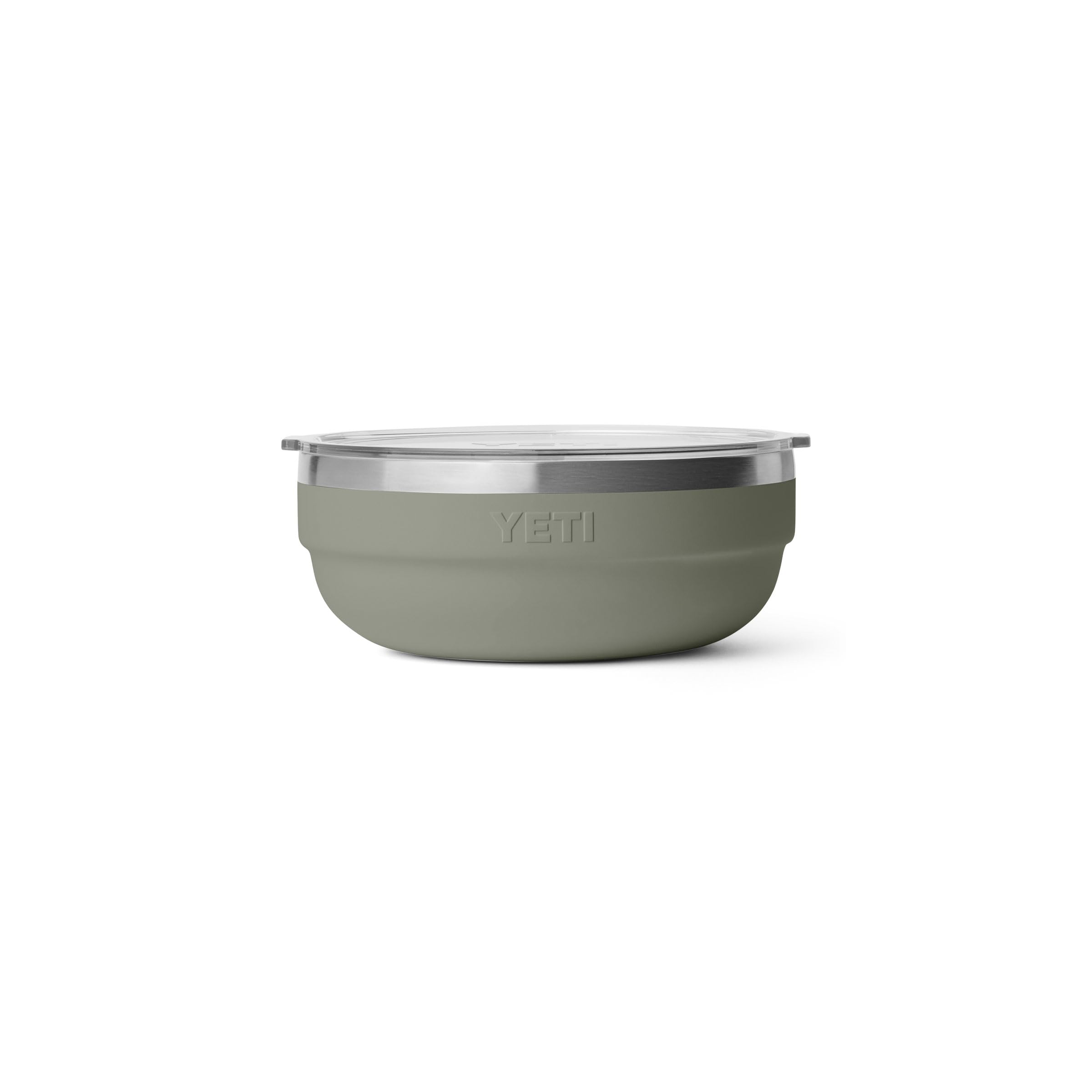 YETI Rambler Low Bowls, Vacuum Insulated, Stackable and Nestable Stainless Steel Bowl with Lid, 1.6 Quart, Pampa Green