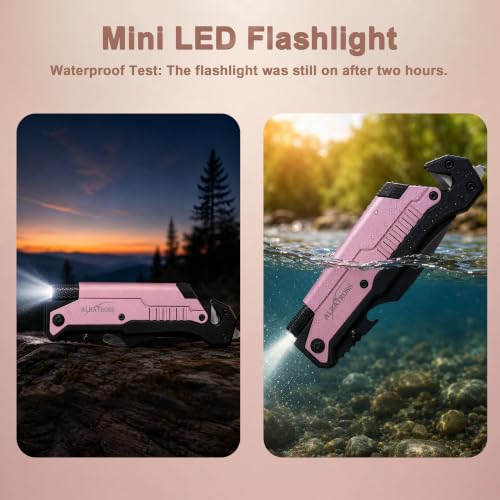 Image of ALBATROSS Pink 6-in-1 Folding Pocket Car Knife for Women, 3.5 inch Blade