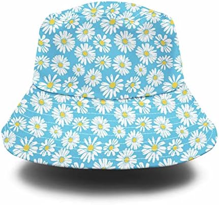 Pehede Daisy Flower Bucket Hat for Women Floral Background Reversible Summer Men Fashion Fisherman Beach Sun Hats