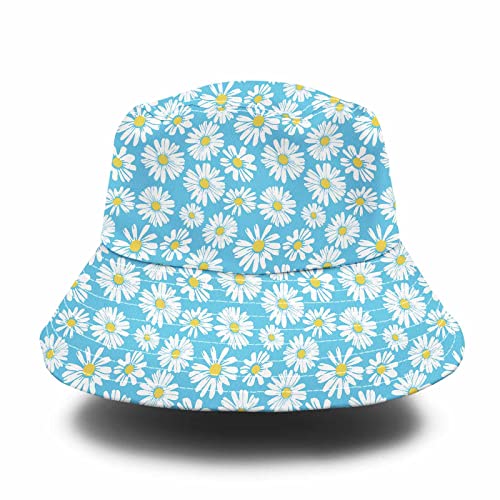 Pehede Daisy Flower Bucket Hat For Women Floral Background Reversible Summer Men Fashion Fisherman Beach Sun Hats #TOP2