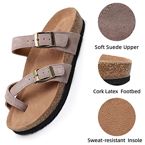 Women's Cork Footbed Slide Sandals With Arch Support,Comfortable Summer Beach Sandals For Women Girls Ladies3