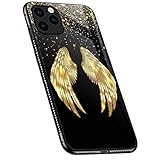 iPhone 12 Pro Max Case,Golden Angel Wings Pattern iPhone 12 Pro Max Cases for Girls Boys,Ultra Protection Shockproof Soft Silicone TPU Non-Slip Back Compatible with Apple iPhone 12 Pro Max