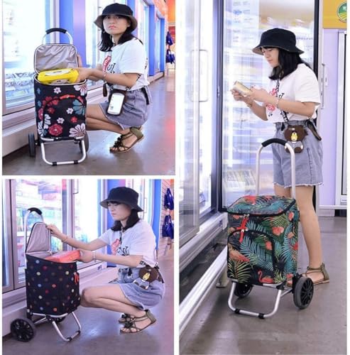 Carrito móvil manual, carrito pequeño y ligero, carrito mini plegable portátil para compras y uso doméstico miniatura 5