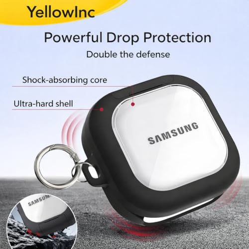 Image of Hybrid Lock Clear Case Cover for Samsung Galaxy Buds 4 and 4 Pro with Phone Stand & Carabiner (White, Transparent with Stand)