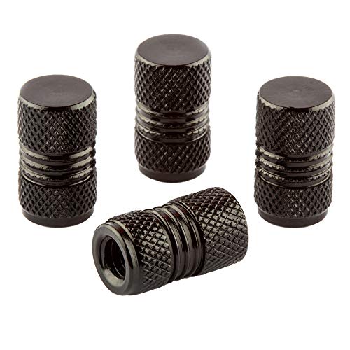 Bike Bits Presta Valve Caps - Use On Presta/French Valves (4 Pack) (Black Hamburger)
