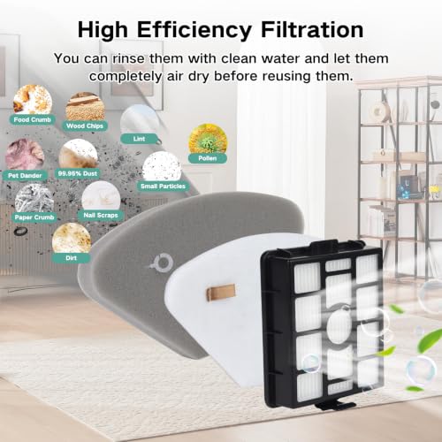 Image of Filter Replacement for Shark IP3251, IP3252, IP3253 Cordless Stick Vacuum | 2 Handheld Vacuum Post-motor Filter, 2 Dock Filter, 2 Pre-motor Filter Assembly, 2 Pre-moter Filter 2 Odor Cartridge