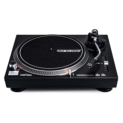 Reloop RP-4000 MK2 - DJ Plattenspieler mit starkem Torque Direktantrieb, Inkl. Plattenteller, OM Black Tonabnehmersystem, Headshell, Slipmat und Gegengewicht, schwarz