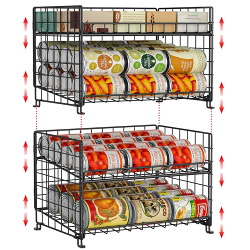 JKsmart 2-Pack Stackable Can Rack Organizer, Can Storage for Kitchen