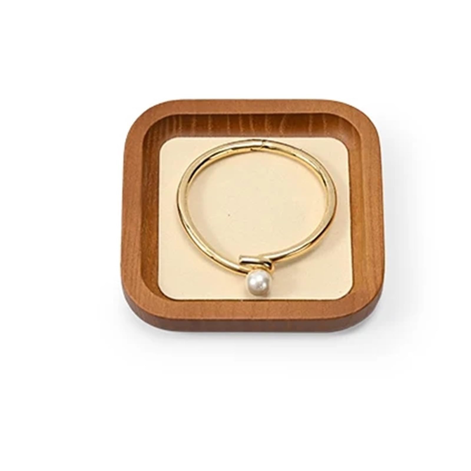 ZHSOAO Wooden Solid Wood Jewelry Tray Retro Ring Earring Display Necklace Bracelet Watch Stackable Organizer for Jewelry