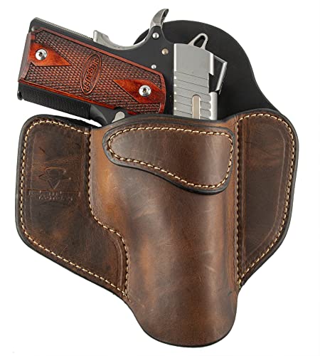 Comfort Carry Leather OWB Holster | Made in USA | Fits Glock 17 19 22 23 26 32 33 43 45 | Taurus G2 G3C GX4 | Sig P365 | Fits 1911s | Shield & Sheld EZ | Springfield Hellcat | Bootlegger Brown Right - Relentless Tactical