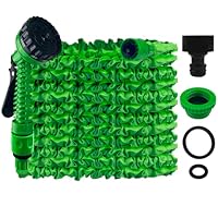 Gsakskdsap Gartenschlauch Flexibel, 50FT/15M Wasserschlauch Dehnbar Flexibler Schlauch Anschluss mit 7 Funktionen Garten Handbraus für Garten Haustier Autowäsche, Grün