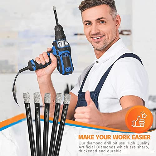 6mm Porcelain Tile Drill Bit,Dry Diamond Drill Bits Set,Professional Drill Bit for for Glass, Granite Ceramic Tile (not for Wood), Round Shank with Wax Core for Cool Heat Dissipation,5pcs 7 6mm Porcelain Tile Drill Bit,Dry Diamond Drill Bits Set,Professional Drill Bit for for Glass, Granite Ceramic Tile (not for Wood), Round Shank with Wax Core for Cool Heat Dissipation,5pcs - Image 7
