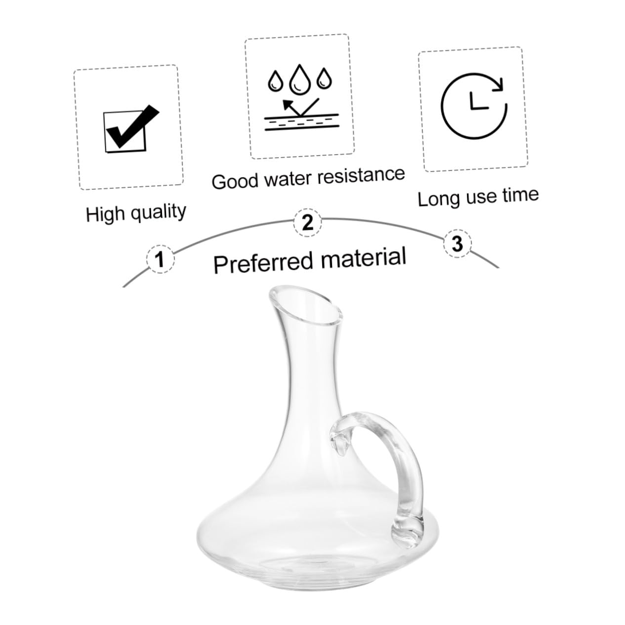 Toyvian Decanter Vino in Vetro Premium con Manico Distributore Bevande per Whiskey e Vino Caraffa Elegante e Pratica per Casa e Bar