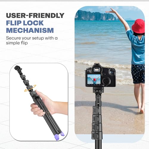 Syvo SP-500 63 Inch (160CM) 1.6M Tripod Stand with Mobile Phone Holder – Versatile Stand for Ring Lights, Cameras, and Mobile Phones. Ideal for Video Recording, Video Shooting, and Lighting Setup. 8 51vWzSFnLDL