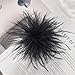 Dainty Feather Flower Large Brooch Pin for Women Men Elegant Oversized Floral Lapel Pins Shawl Dress Suit Clothes Accessories Wedding Party Dance Banquet Fashion Jewelry 150mm (Black)