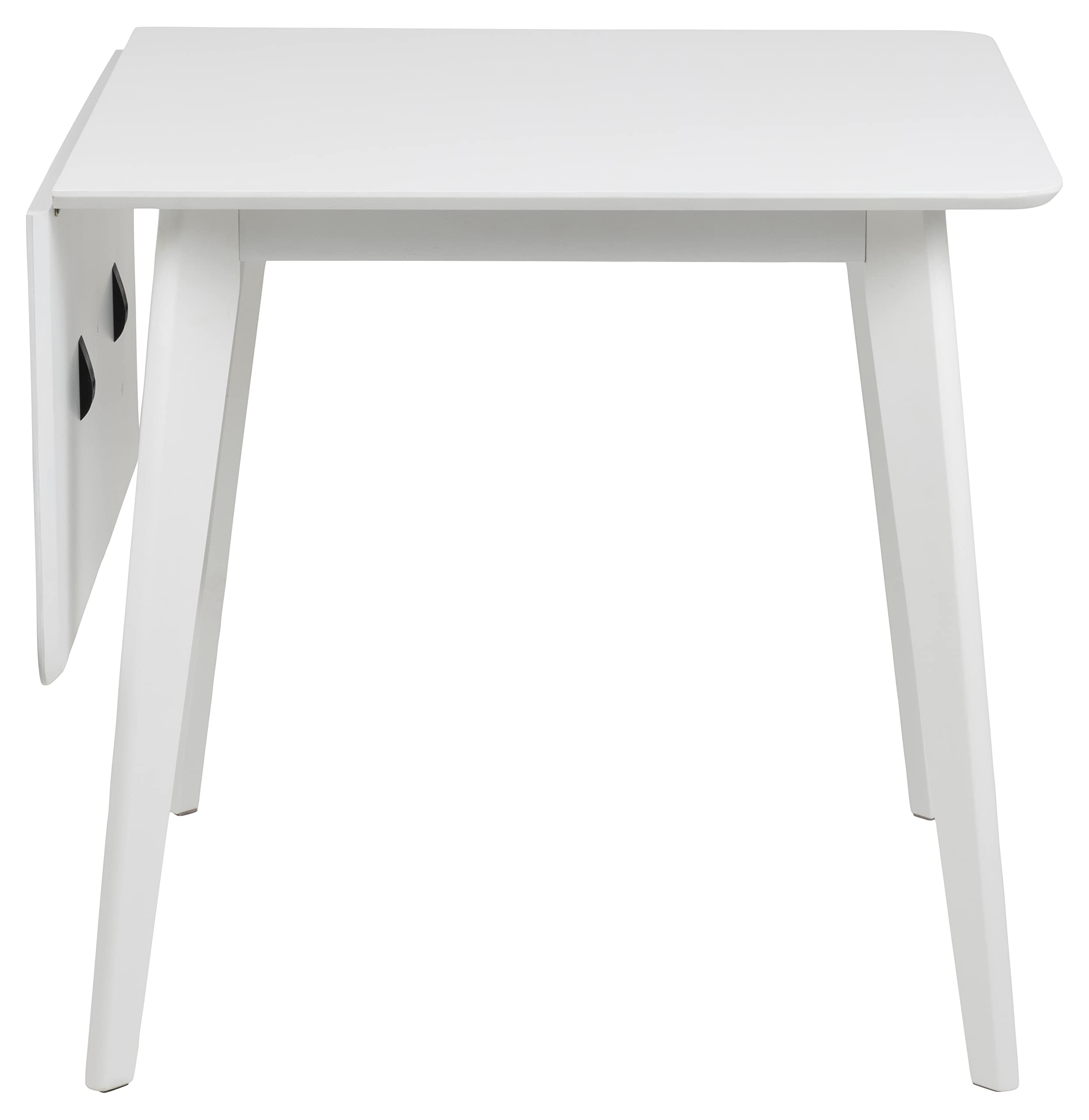 AC Design Furniture Roxanne Esstisch für 4 Personen in Weiß, Ausziehbarer Küchentisch Weiß, Moderner Retro Stil für Esszimmer, Esstisch Eckig, B: 80/120 x H: 76 x T: 80 cm