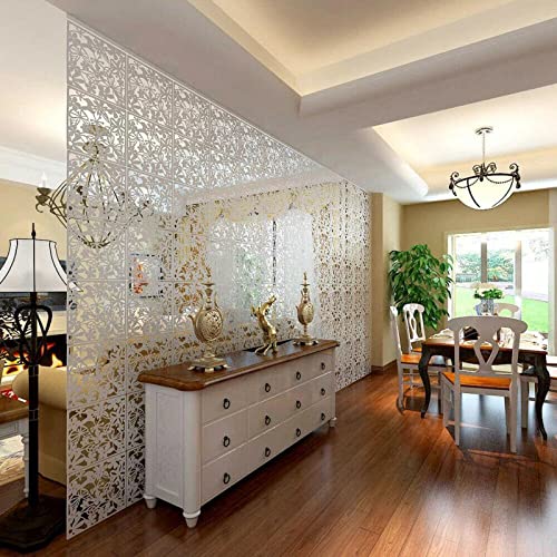 Divisorio vuoto, 12 pezzi, divisorio vuoto, pannello da appendere per tende, decorazione fai da te, decorazione per la casa, hotel, ufficio, bar, sala da pranzo,40 x 40 x 0,8 cm (bianco)