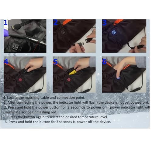 Macarrie Bolsa de Dormir Calefactable 5 Zonas Sobre 3 Niveles USB para Clima Frío miniatura 2