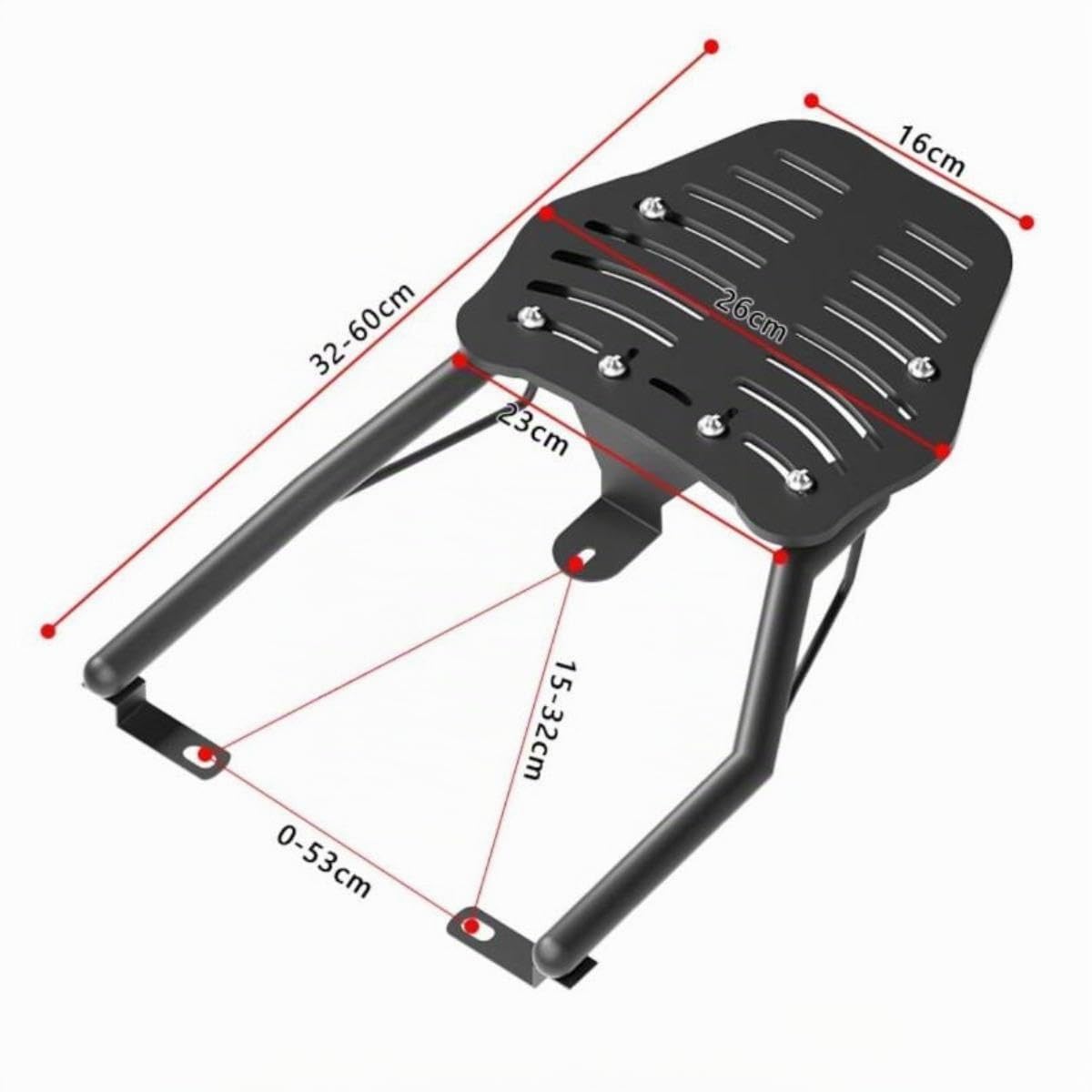 Portaequipajes Trasero Genérico para Motocicleta, Trasero para Motocicleta, Portaequipajes Trasero para Motocicleta, Portaequipajes de Carga para Asiento Trasero, Aleación Ajustable