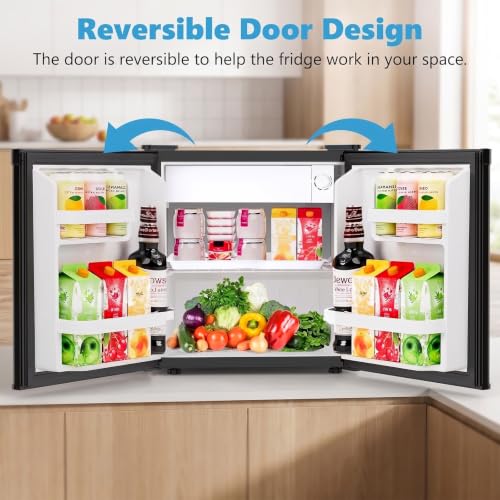 Image of Antarctic Star 1.6 Cu.Ft Mini Fridge with Freezer - Compact Upright Refrigerator with Adjustable Shelves, 7-Level Thermostat & Whisper-Quiet Operation for Bedroom, Apartment