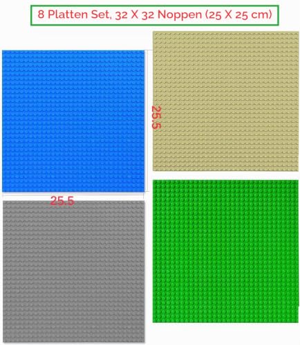 HUYIYI 8 Platten-Set Bauplatte Kompatibel mit Meisten Marken,Kompatibel mit Bauplatte Classic,25,5 x 25,5cm… – Ansicht 2