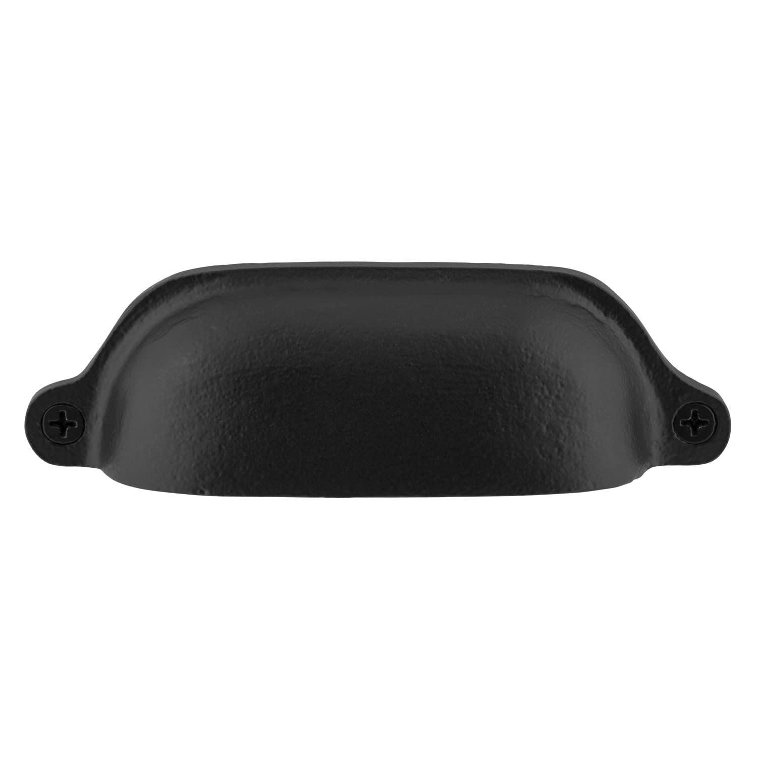 Ageless Iron Castle Cabinet Cup Pull, 4-Inch, Matte Black Iron